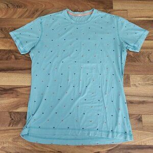 Lululemon Mens‎ 5 Year Basic T-Shirt All-Over Print Light Blue Size XL